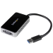 StarTech.com Adaptador Tarjeta de Video Externa USB 3.0 a VGA con Hub USB 1 Puerto - Cable - 1080p