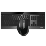 Rapoo 9900M keyboard Mouse included Universal RF Wireless + Bluetooth QWERTY English Black