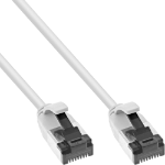 InLine Patch cable slim, U/FTP, Cat.8.1, TPE halogen-free, white 0.5m