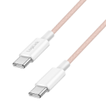 LogiLink USB 2.0 Type-C cable, C/M to C/M, nylon jacket, 60W, pink, 0.5 m