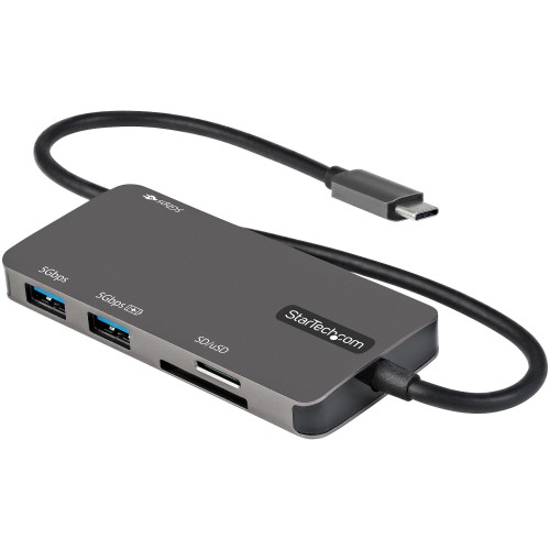 StarTech.com USB C Multiport Adapter - USB-C to 4K HDMI, 100W Power Delivery Pass-through, SD/MicroSD Slot, 3-Port USB 3.0 Hub - USB Type-C Mini Dock - 12
