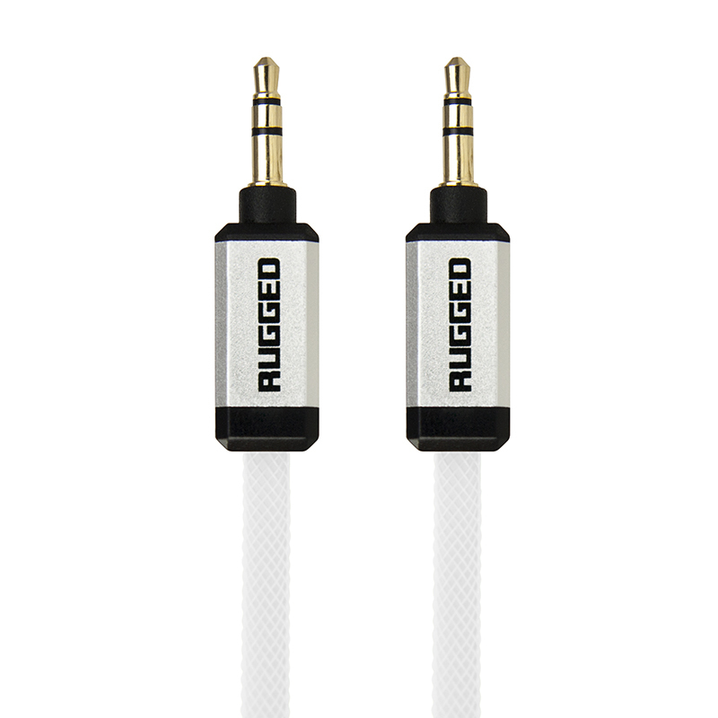 Gear GG100074 RUGGED Soundwire 3.5 TO 3.5 Flat Cable 1 M White - GG100074