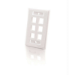 C2G 6-Port Multimedia Keystone Wall Plate - White