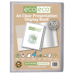 eco-eco A4 50% Recycled Clear 100 Pocket Presentation Display Book