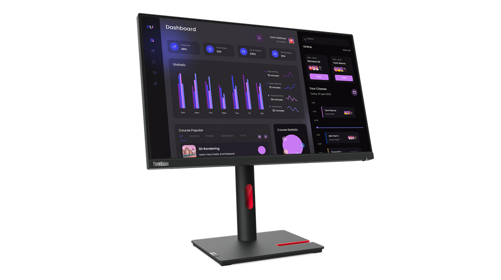 Image of Lenovo ThinkVision T24i-30 LED display 60.5 cm (23.8") 1920 x 1080...