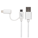 Maplin USB-A to 2 in 1 Multi Charging Cable Lightning and Micro USB-B 1m