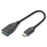 Digitus AK-300315-001-S USB-kabel USB 3.2 Gen 1 (3.1 Gen 1) 0,15 m USB C USB A Zwart