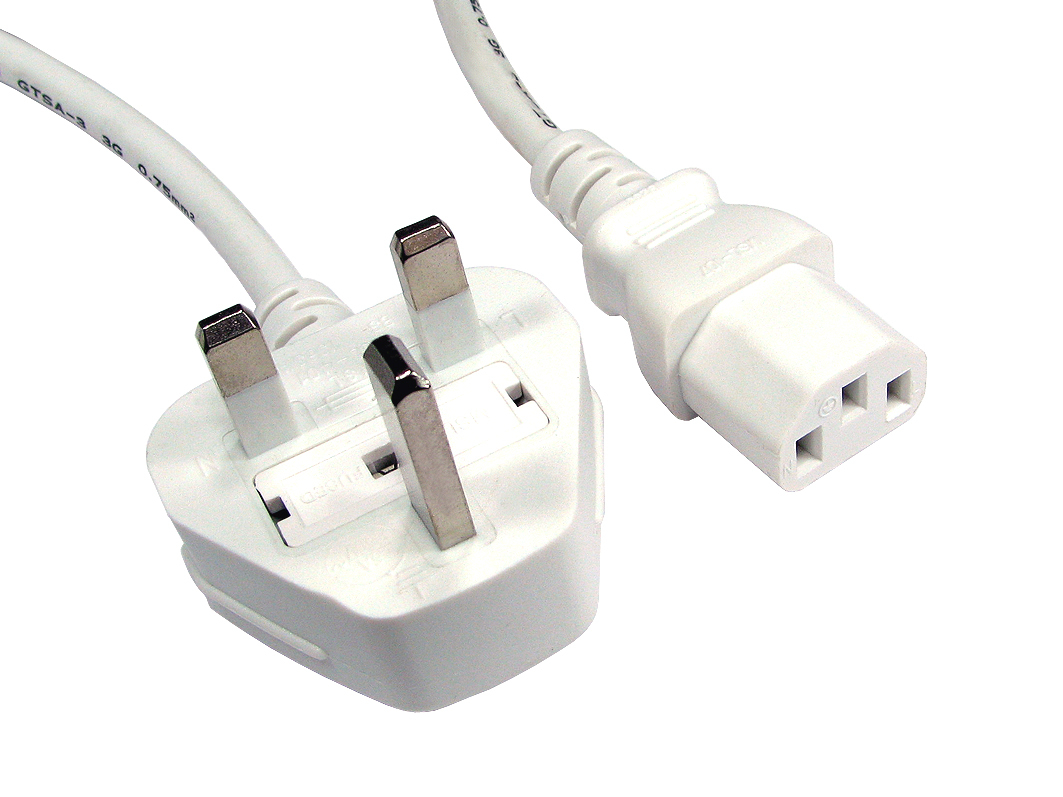 Cables Direct White Uk - C13 1.8M C13 Coupler