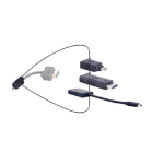 Liberty AV Solutions DL-AR1909 video cable adapter HDMI Type A (Standard) DisplayPort + Mini DisplayPort + USB Type-C Black