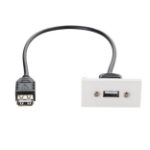 connektgear 0.35m AV Snap-In USB 2 Type A Module 25 x 50mm - Socket to Socket - White