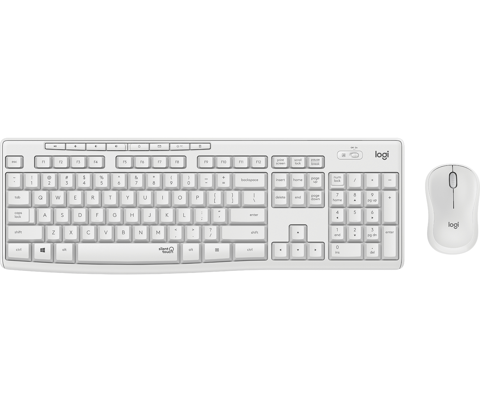 Logitech MK295 Silent Wireless Combo keyboard USB QWERTY English White