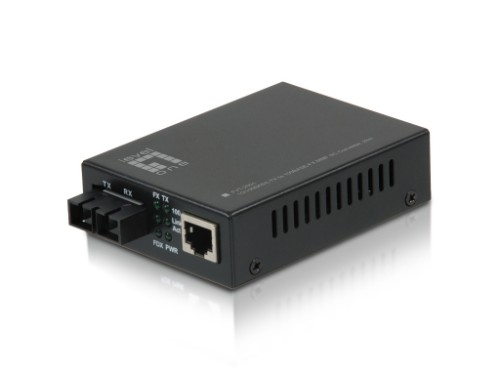 LevelOne RJ45 to SC Fast Ethernet Media Converter, Multi-Mode Fiber, 2km