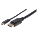 Manhattan USB-C to DisplayPort Cable, 4K@60Hz, 1m, Male to Male, Black, Equivalent to CDP2DP1MBD, Three Year Warranty, Polybag