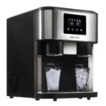 electriQ Countertop Ice Maker With Ice Crusher and Water Dispenser in Stainless Steel/Black