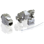 VALUE Cat.6a Keystone, RJ-45, shielded, toolless silver