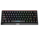 MARVO Scorpion KG962W-UK Tri-Mode Connection Wireless 60% TKL Mechanical Gaming Keyboard with Red Switches, 2.4GHz Wireless, Bluetooth or Wired, Rainbow Backlight, Anti-ghosting N-Key Rollover