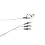 Easy Line EL-994329 cable USB 1.2 m USB C USB C/Micro-USB B/Lightning Negro, Plata, Blanco