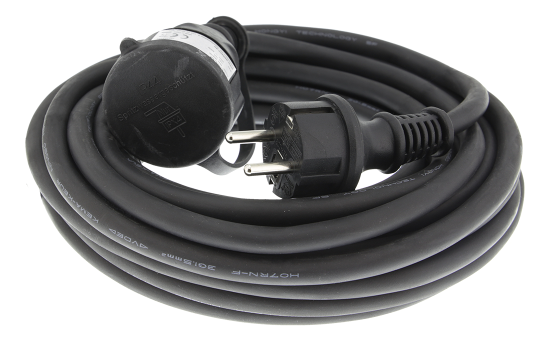 EU Product - Extension Cable, Outdoor Use, Grounded, IP44, 10m - Black thumbnail