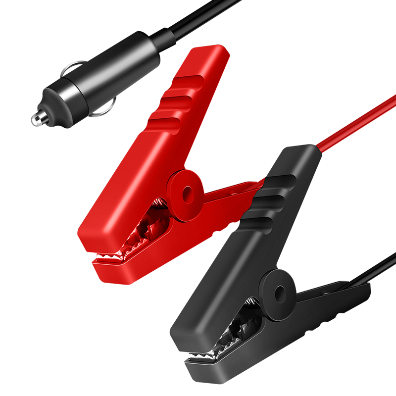 LogiLink Power adapter cable, cigarette lighter/M to alligator clip, black/red, 2 m