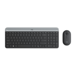 Logitech MK470 Slim keyboard Mouse included Office RF Wireless Graphite, Silver