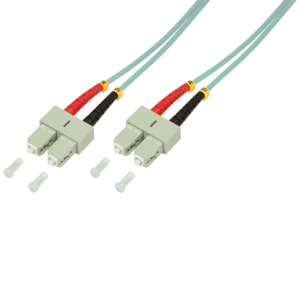 Image of LogiLink 2m SC-SC fibre optic cable OM3 Turquoise