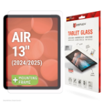 Displex Tablet Glass (9H) for Apple iPad Air 13" (2024/2025), Eco Mounting Frame, unbreakable, ultra-slim, invisible