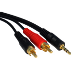 Cables Direct 2TR-301H audio cable 1.5 m 3.5mm 2 x RCA Black, Red
