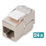 Digitus CAT 6A compact keystone module, shielded, tool-free mounting connection. 24 pcs.