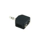 V7 V7AUD2ADPT35PLUG tussenstuk voor kabels 3.5 mm 2 x 3.5mm Zwart
