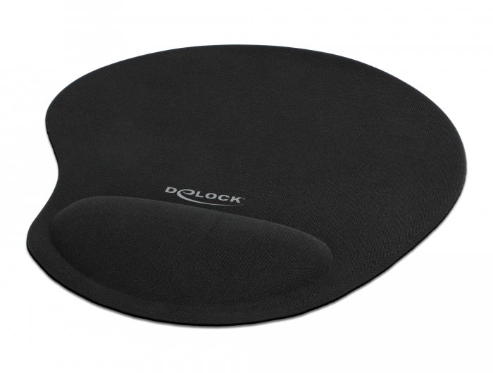 DeLOCK Ergonomic Mouse pad with Gel Wrist Rest black 230 x 202 x 24 mm