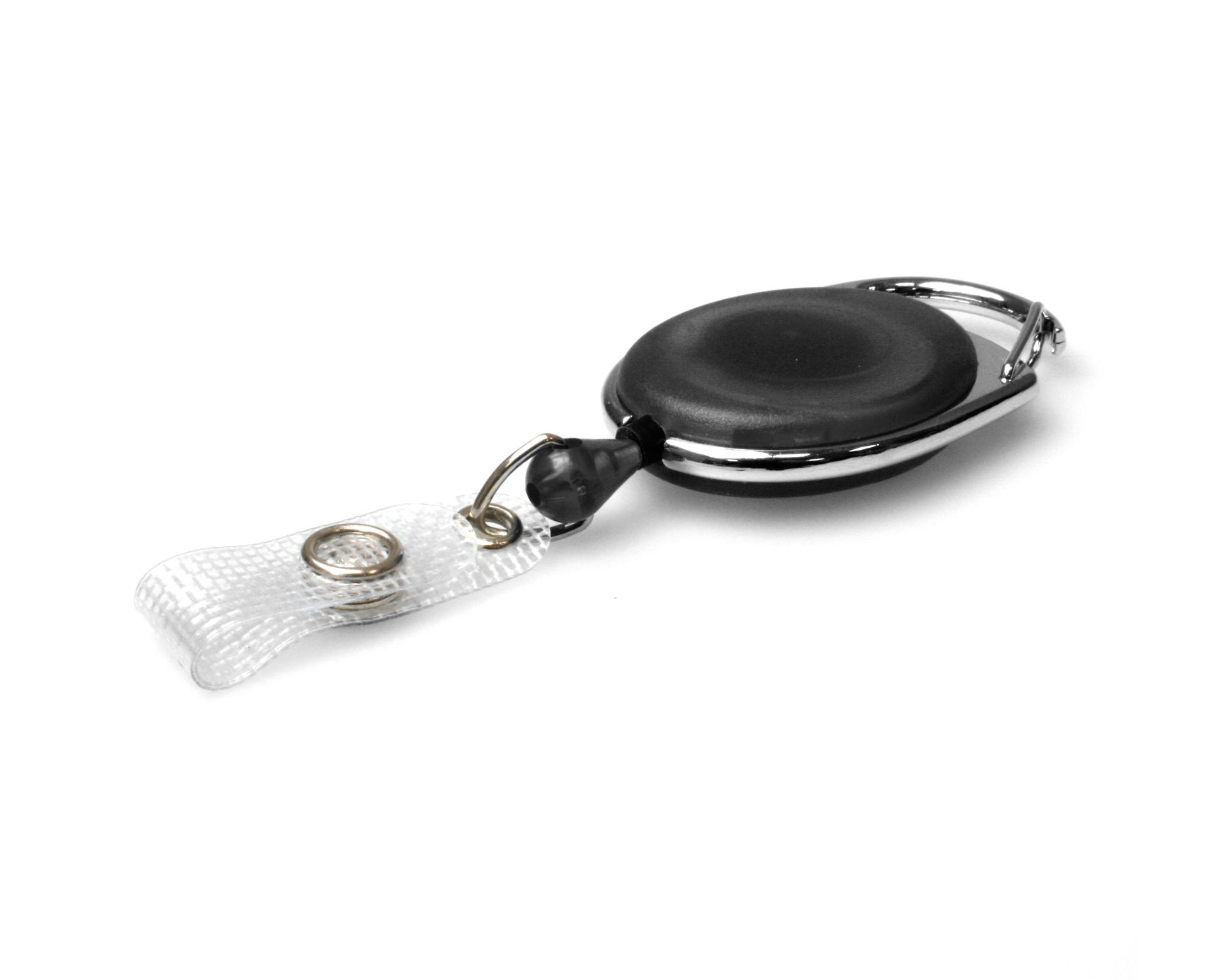 Image of Digital ID Black Translucent Carabiner Card Reels with Reinforced...