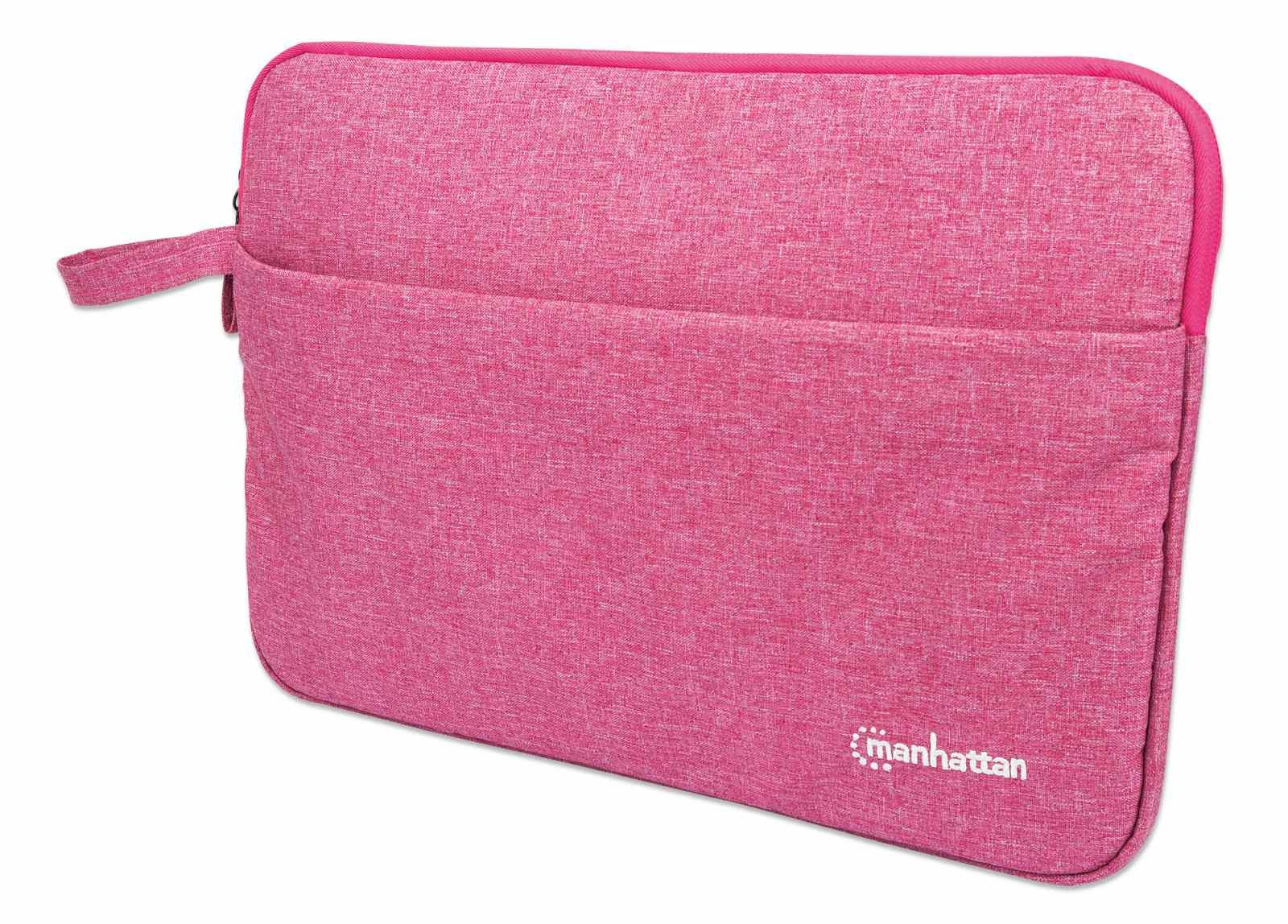 Manhattan Seattle Laptop Sleeve 14.5", Coral, Padded, Extra Soft Internal Cushioning, Main Compartment with double zips, Zippered Front Pocket, Carry Loop, Water Resistant and Durable, Notebook Slipcase, Three Year Warranty