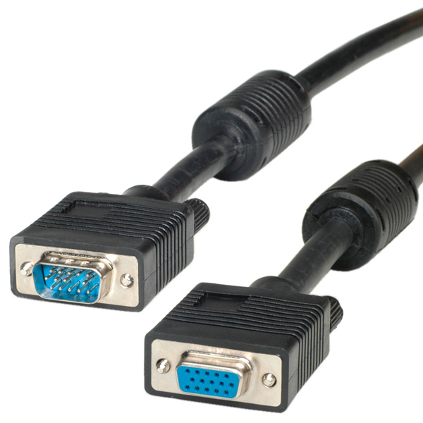 Photos - Cable (video, audio, USB) Roline HQ VGA Cable with Ferrite, HD15 M - HD15 F 10 m 11.04.5360 