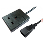 Spire IEC C14 to UK Mains Socket Power Cord 0.5M Black