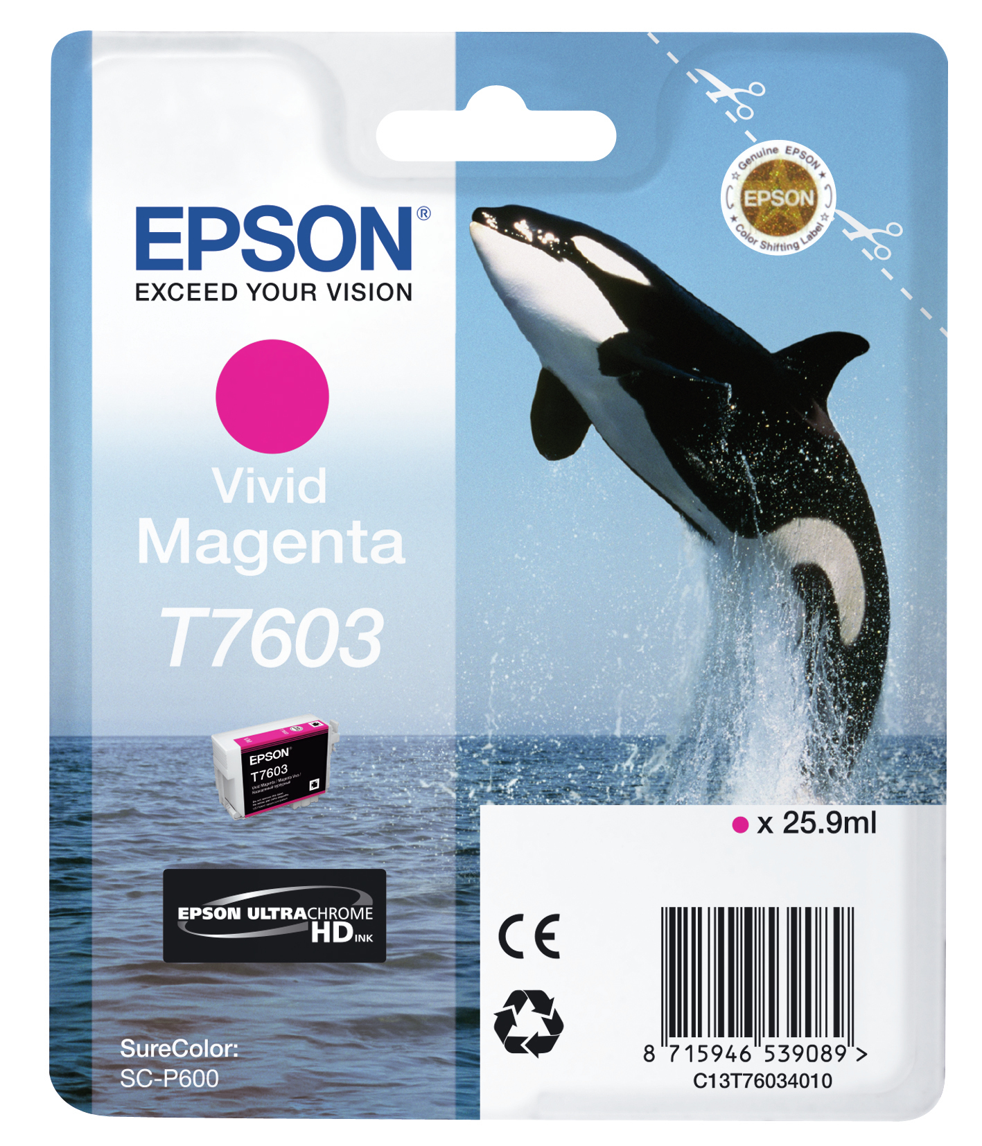 Image of Epson C13T76034010/T7603 Ink cartridge magenta, 1.4K pages 25,9ml...