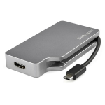 StarTech.com USB C Multiport Video Adapter with HDMI, VGA, Mini DisplayPort or DVI - USB Type C Monitor Adapter to HDMI 1.4 or mDP 1.2 (4K) - VGA or DVI (1080p) - Space Gray Aluminum