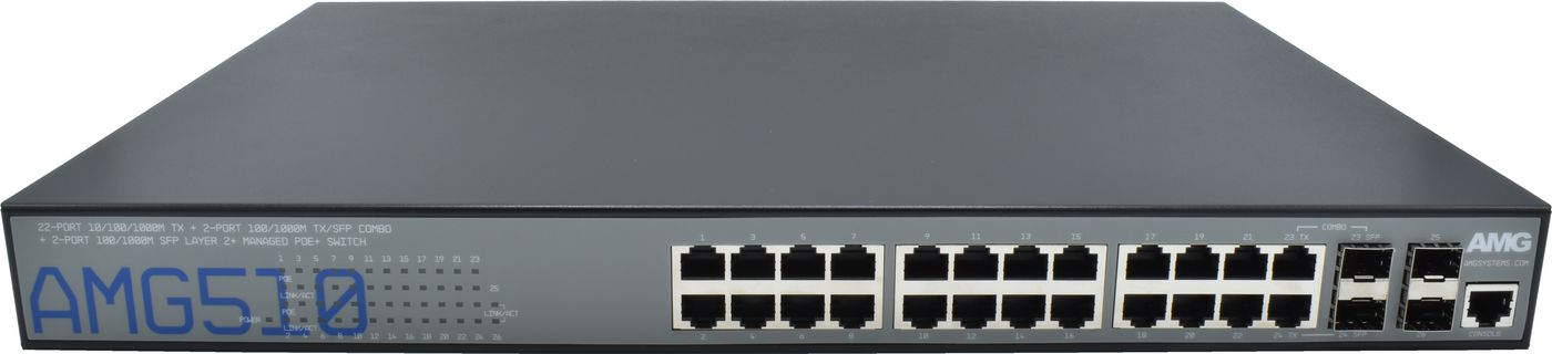 Commercial Managed Switch, 22  x 10/100/1000TX & 2 x  100/1000M RJ45/SFP Combo 30W PoE (460W Budget) & 2 x 100/1000FX SFP UK thumbnail