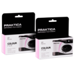 Praktica Single Use Disposable Camera 27 Shots ISO400 35mm Colour Film Flash Pink - Colour Film - Pack of 2