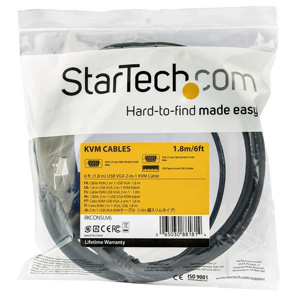 StarTech.com 10 ft. (3 m) USB KVM Cable for Rackmount Consoles