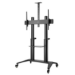 Manhattan TV & Monitor Mount, Trolley Stand, 1 screen, Screen Sizes: 70-120", Black, VESA 200x200 to 1000x600mm, Max 140kg, Height adjustable 1250 to 1600mm, Camera and AV shelves, Aluminium, LFD, Lifetime Warranty