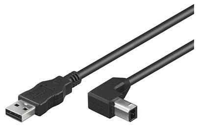 Microconnect Black Usbab05angled Usb Cable Usb 2.0 0.5 M Usb A Usb B