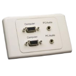 Alectro Dual SVGA Wall Plate with 3.5mm Audio Outlet