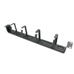 FDL 4 RING RECESSED CABLE MANAGEMENT BAR + BRUSH ST - BLACK - 1U