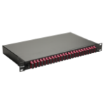 Equip 24-Port Fiber Optic Splice Box, SC Duplex, OM4, 1U, Equipped, Blac