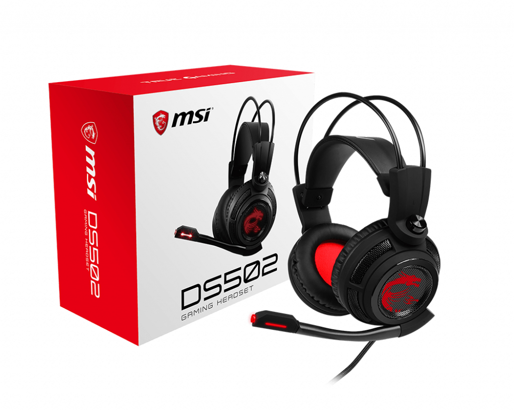Image of MSI DS502 7.1 Virtual Surround Sound Gaming Headset 'Black with...
