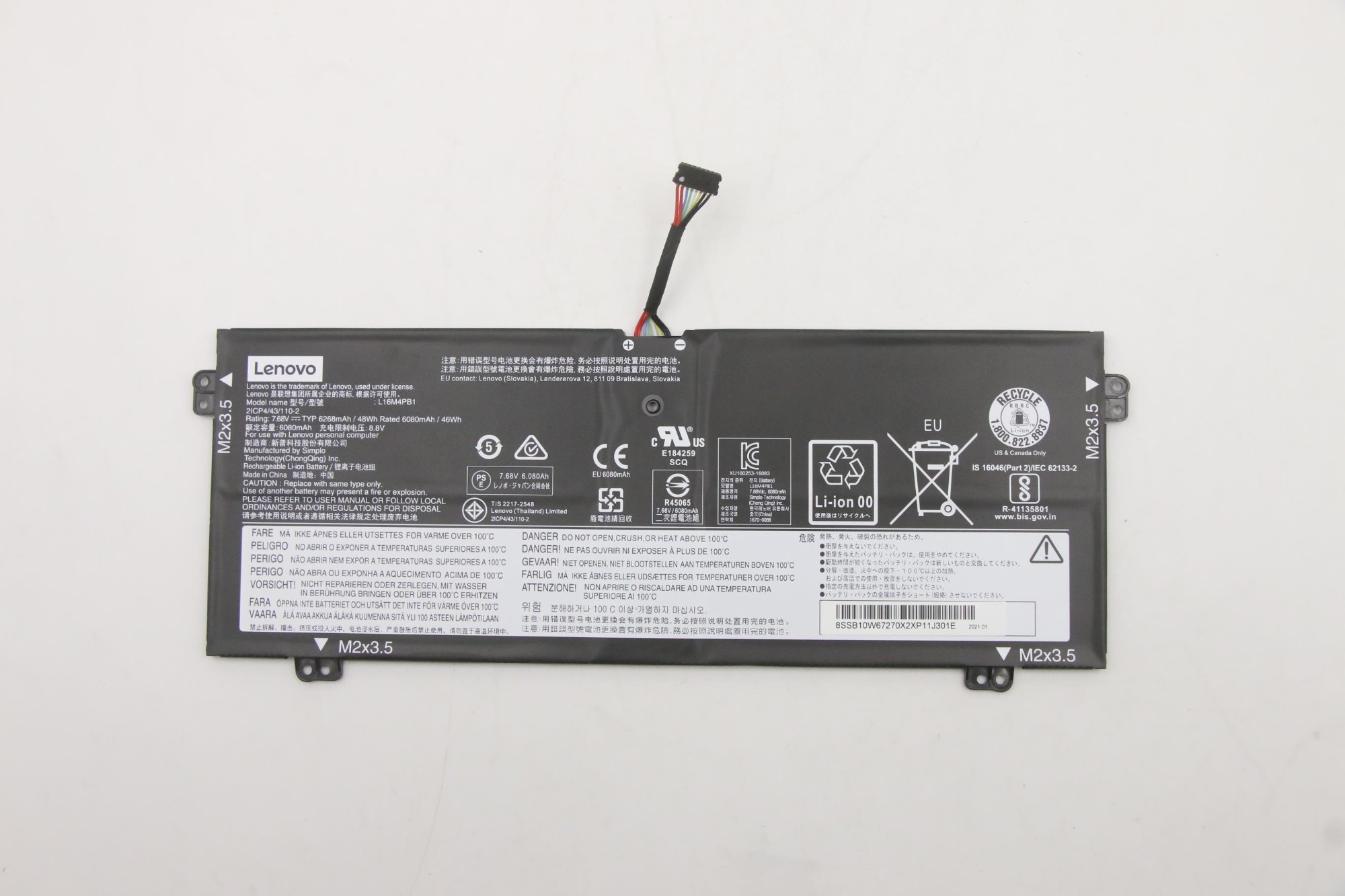 Lenovo 5B10w67229 Laptop Spare Part Battery