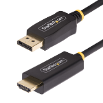 StarTech.com 1m DisplayPort to HDMI Adapter Cable, 4K 60Hz with HDR, DP to HDMI 2.0b, Active Video Converter, DisplayPort Desktop to HDMI Monitor