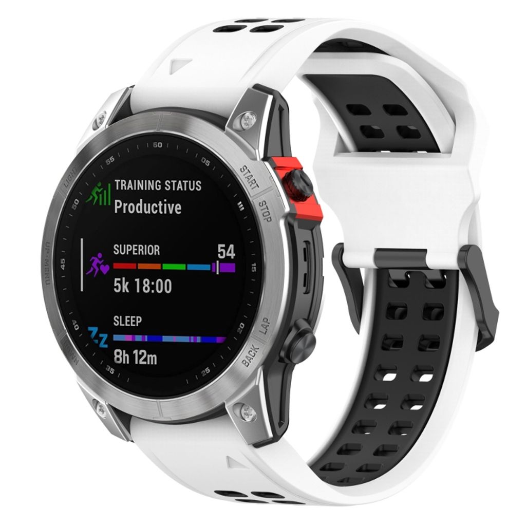 EU Product - Enduro / Descent G1 Silicone Watch Band - White / Black thumbnail
