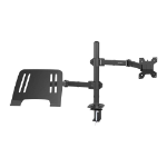 ACTECK Soporte Doble Para Monitor/Laptop  ENFORCE ZONE SM525  ACTECK Soporte Doble Articulado para Monitor/Laptop con Altura Ajustable con C-Clamp -