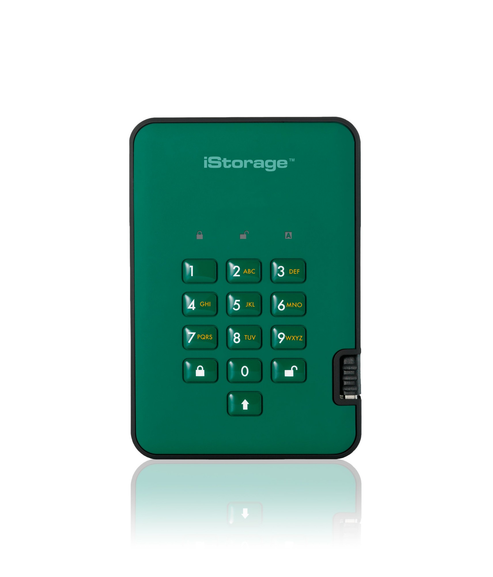 iStorage diskAshur2 256-bit 2TB USB 3.1 secure encrypted solid-state drive - Green IS-DA2-256-SSD-2000-GN